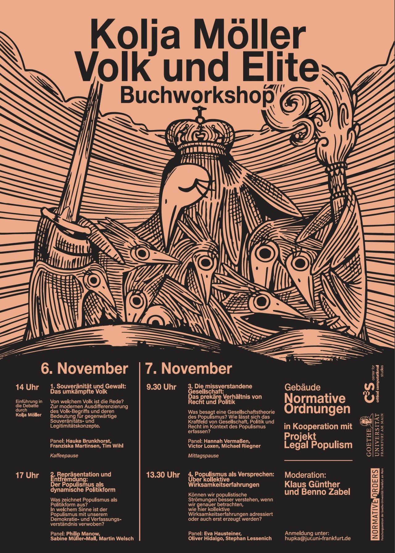 Workshop-Plakat für Kolja Möller – Volk und Elite